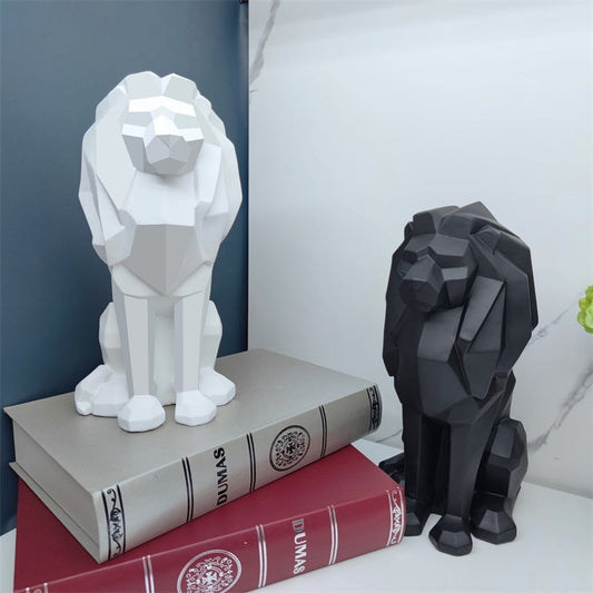 Nordic Geometric Lion Statue