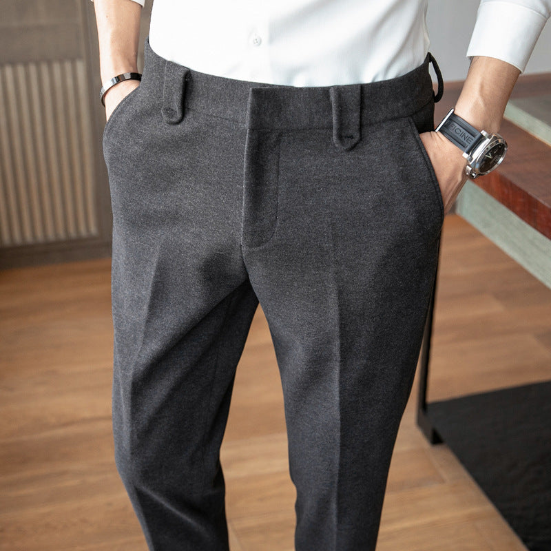Slim-fit Thick Wool Autumn Winter Pants