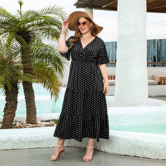 Women's Plus-Size Polka Dot Dress