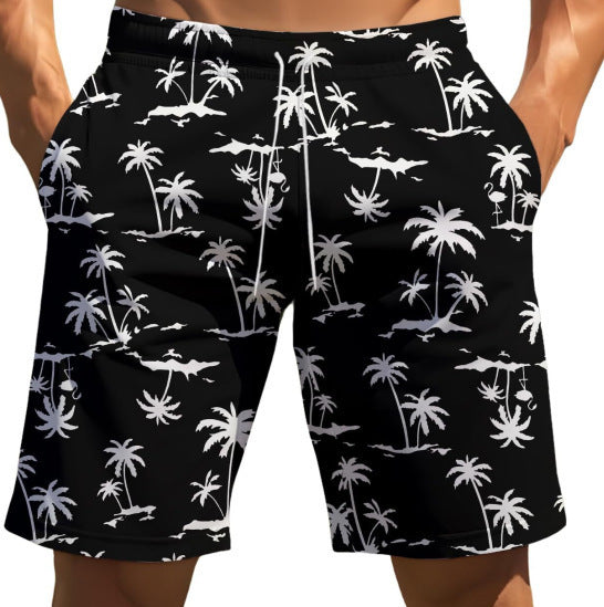 Men's Beach Print Loose Shorts