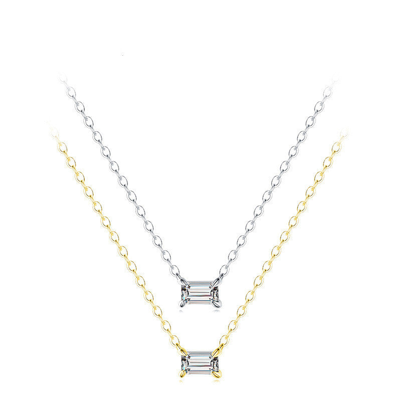 Fashion Rectangular Zircon Necklace For Women
