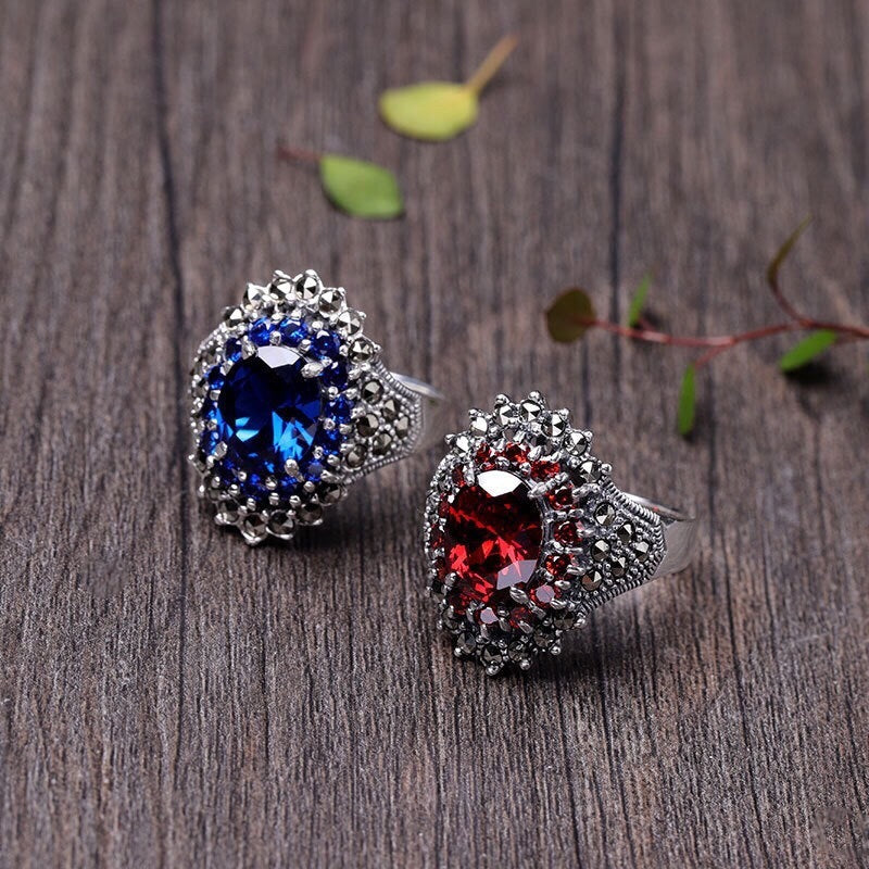 S925 Silver Women’s Personalized Sapphire Ring