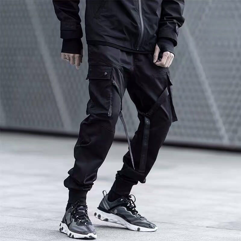 Men's Black Functional Skinny Overalls