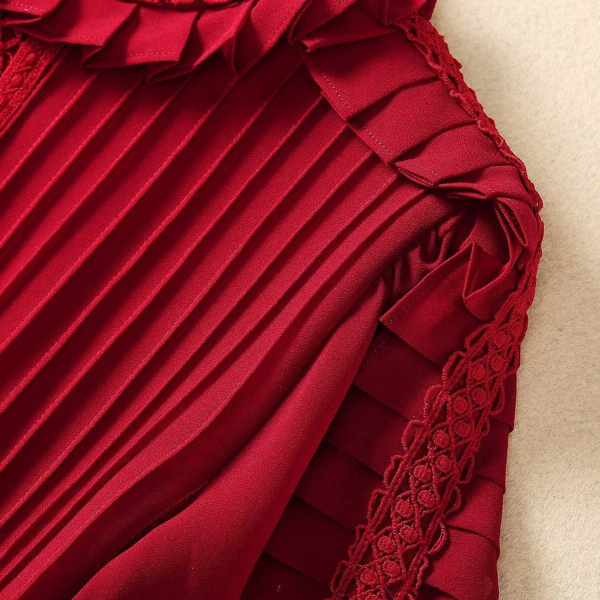 Pleated Patchwork Dress