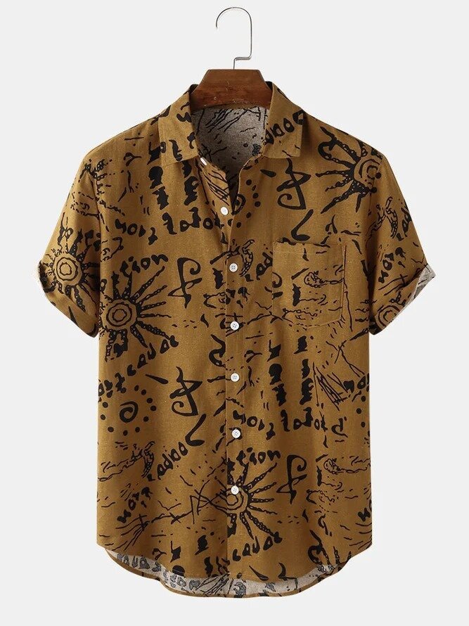 Men's Plus Size Printed Cardigan