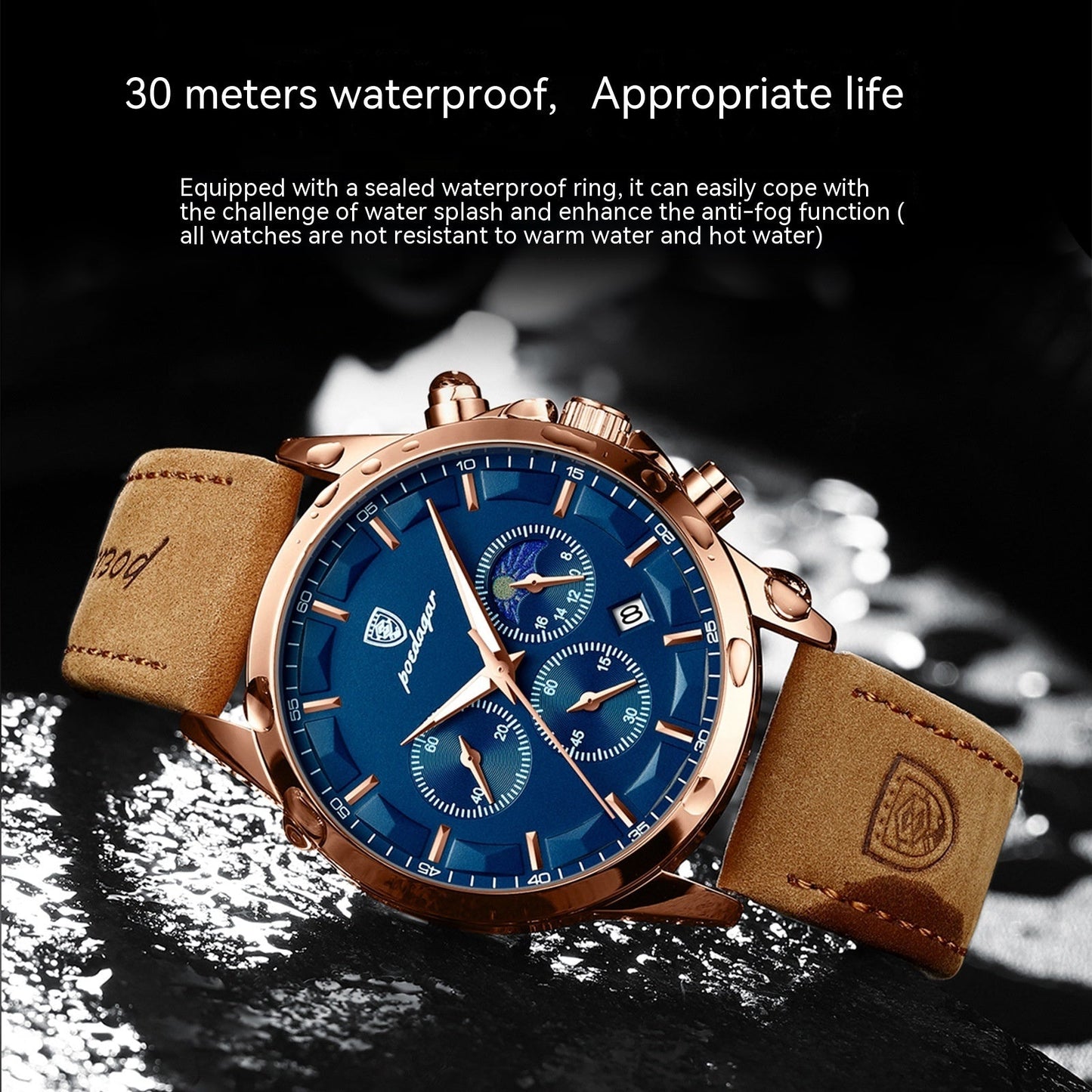 Waterproof Men’s Quartz Multifunction Watch