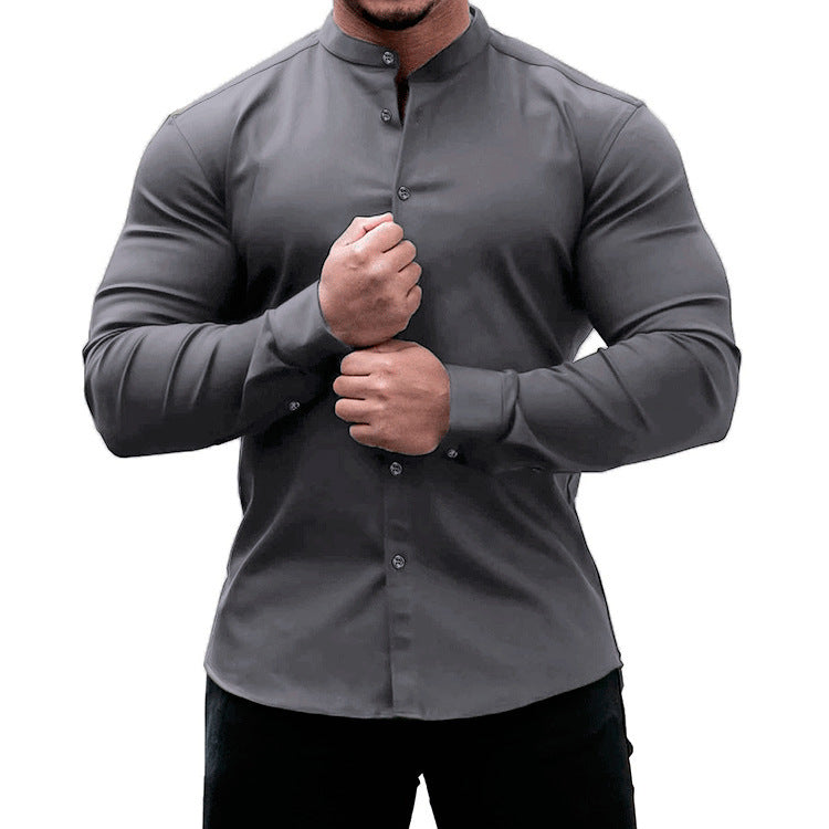 Men’s Long Sleeve Slim Button Shirt