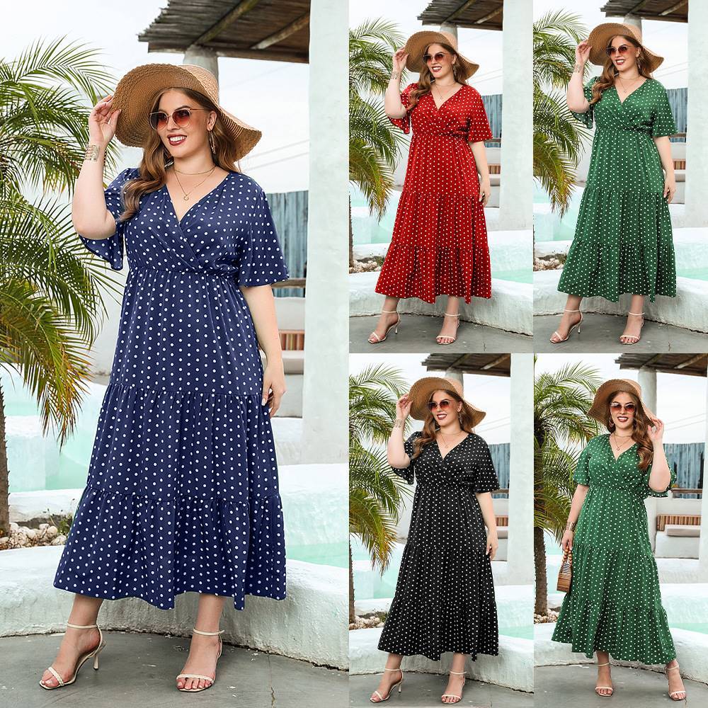 Women's Plus-Size Polka Dot Dress