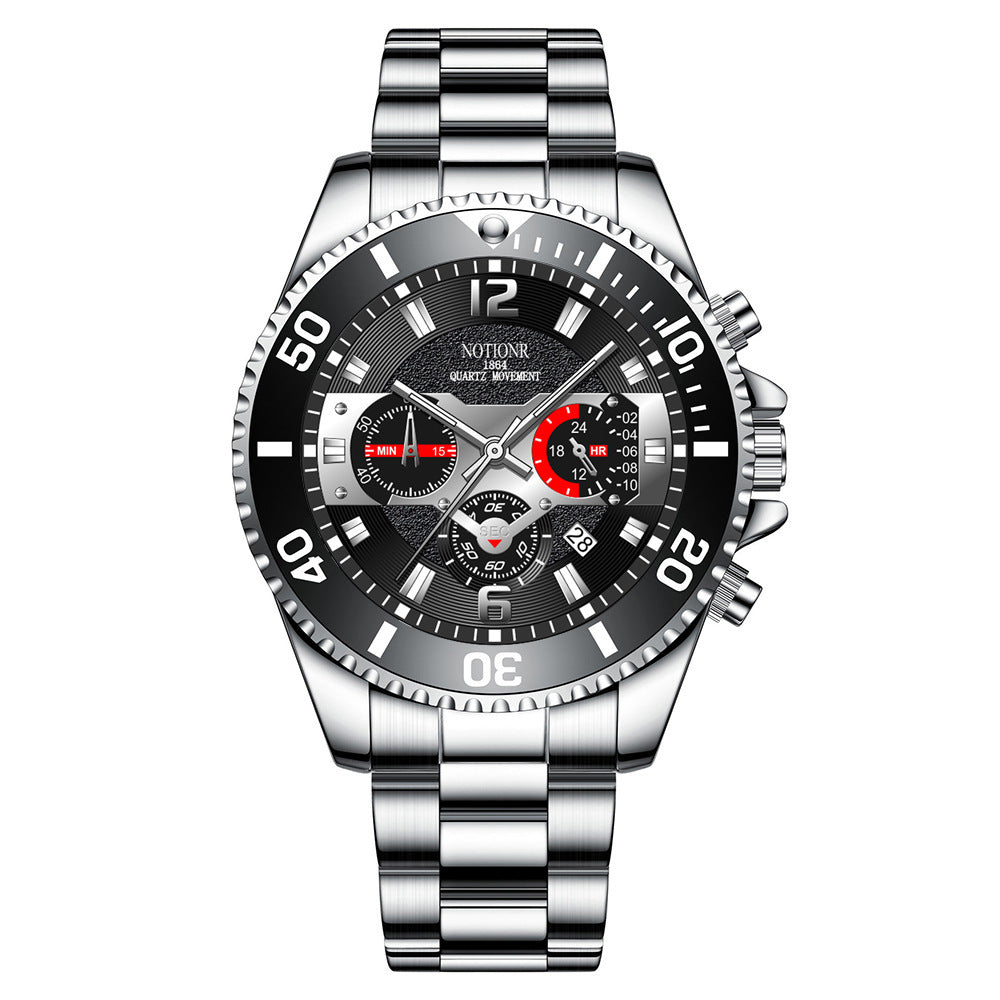 Men’s Stainless Steel Calendar Watch