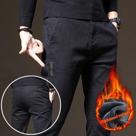 Men's Straight Business Thick Trousers