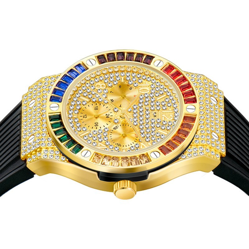 Men’s Waterproof Diamond Silicone Watch