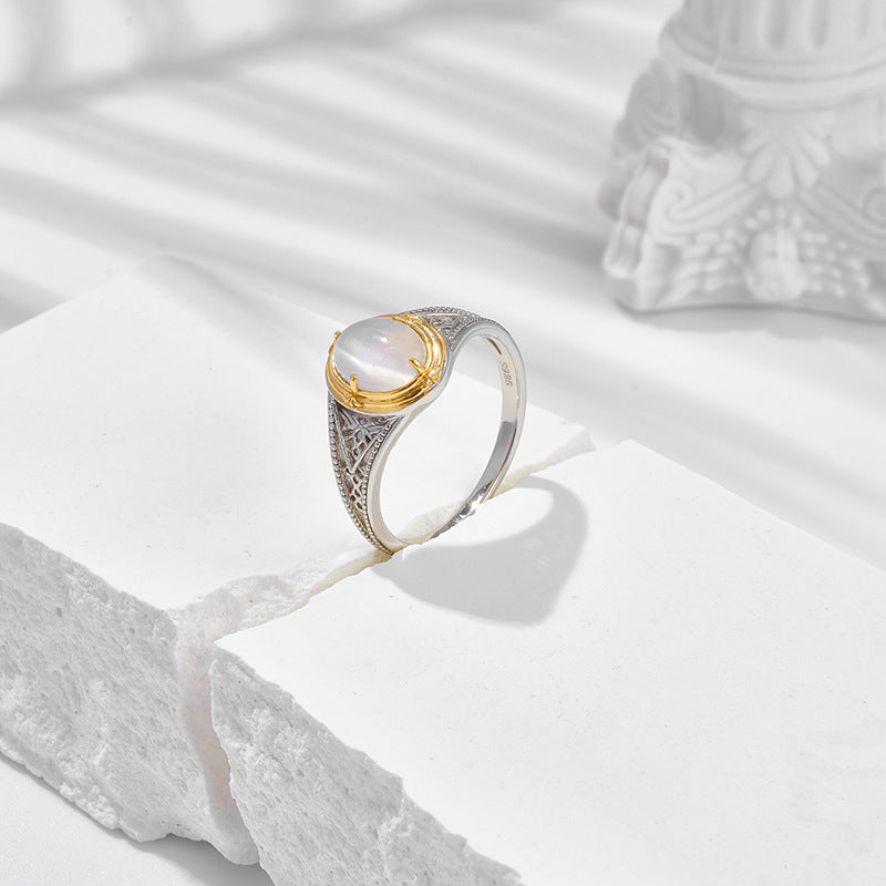 S925 Silver Synthetic Cat’s Eye Ring