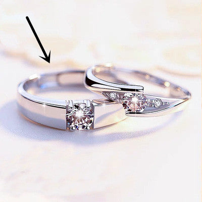 S925 Silver Moissanite Couple Ring