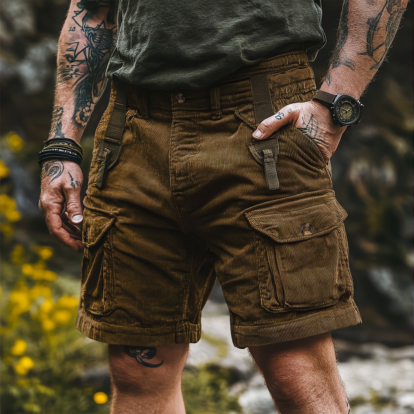 Summer Men's Casual Multi-pocket Overalls Pants