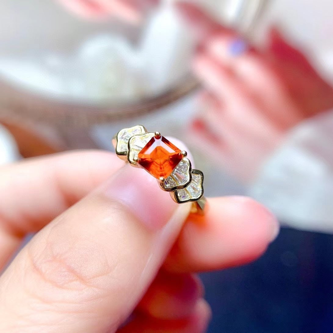 925 Silver Garnet Ring