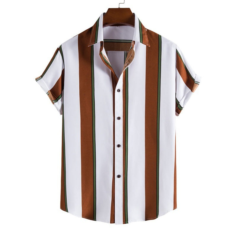 Men's Striped Short Sleeve Shirt