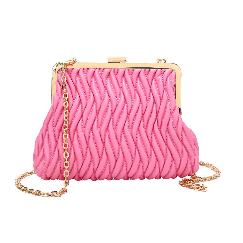 Pleated Chain Shoulder Handbag