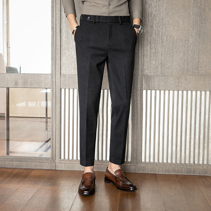 Slim-fit Thick Wool Autumn Winter Pants