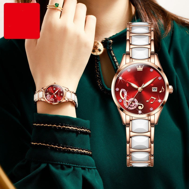 Diamond Inlaid Women's Quartz Watch