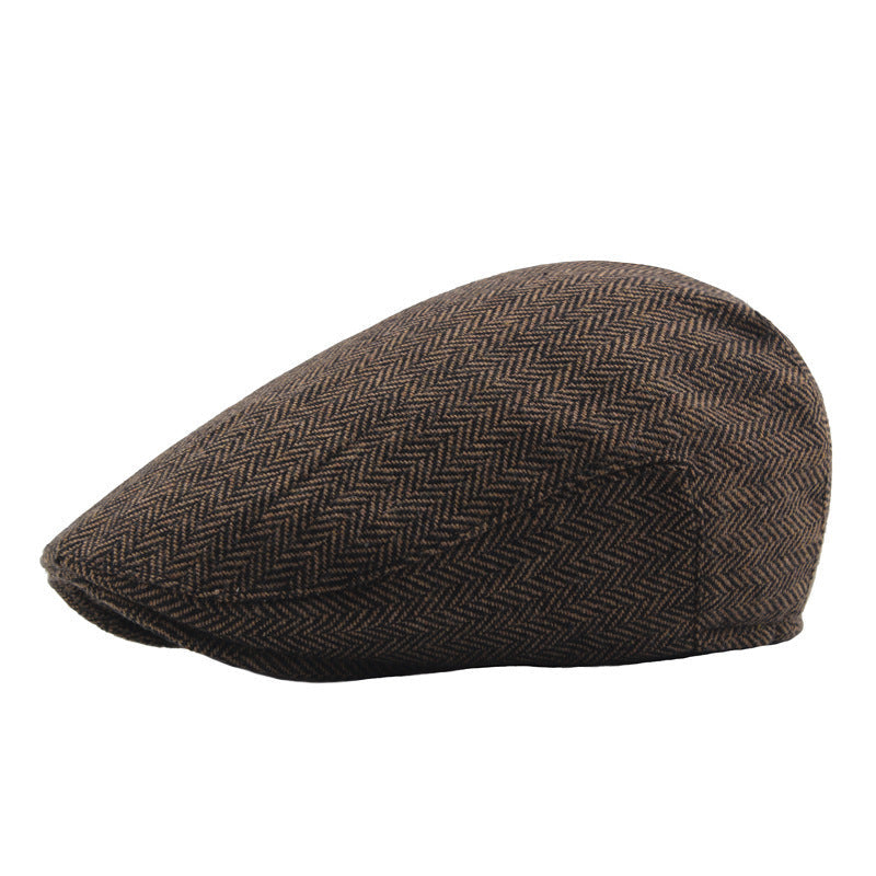 Winter Tweed Newsboy Cap Men Retro Beret