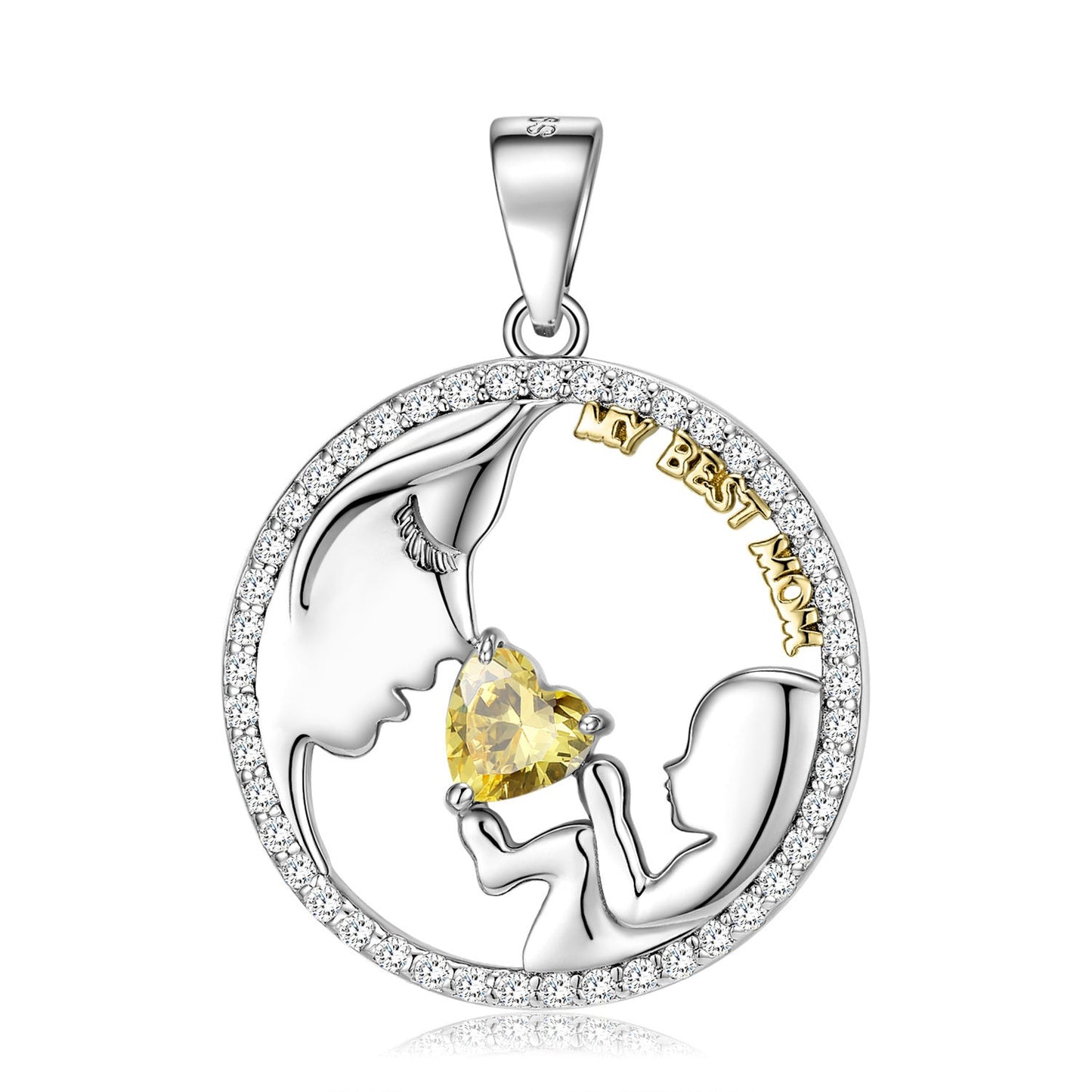 S925 Silver Mom & Baby Necklace