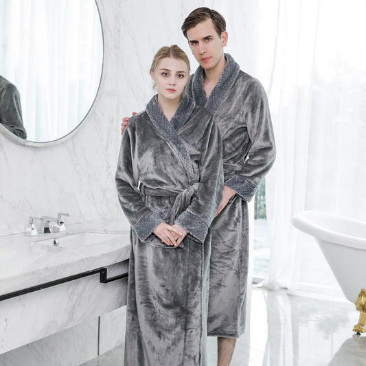 Thick Flannel Fashion Bathrobe