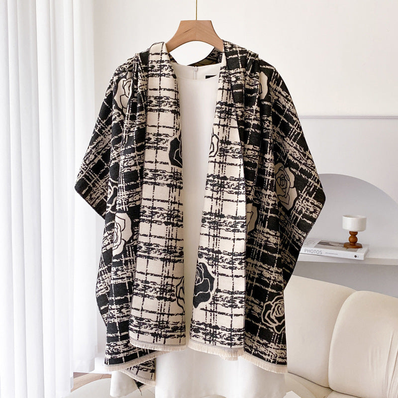 Elegant Camellia Tassel Shawl