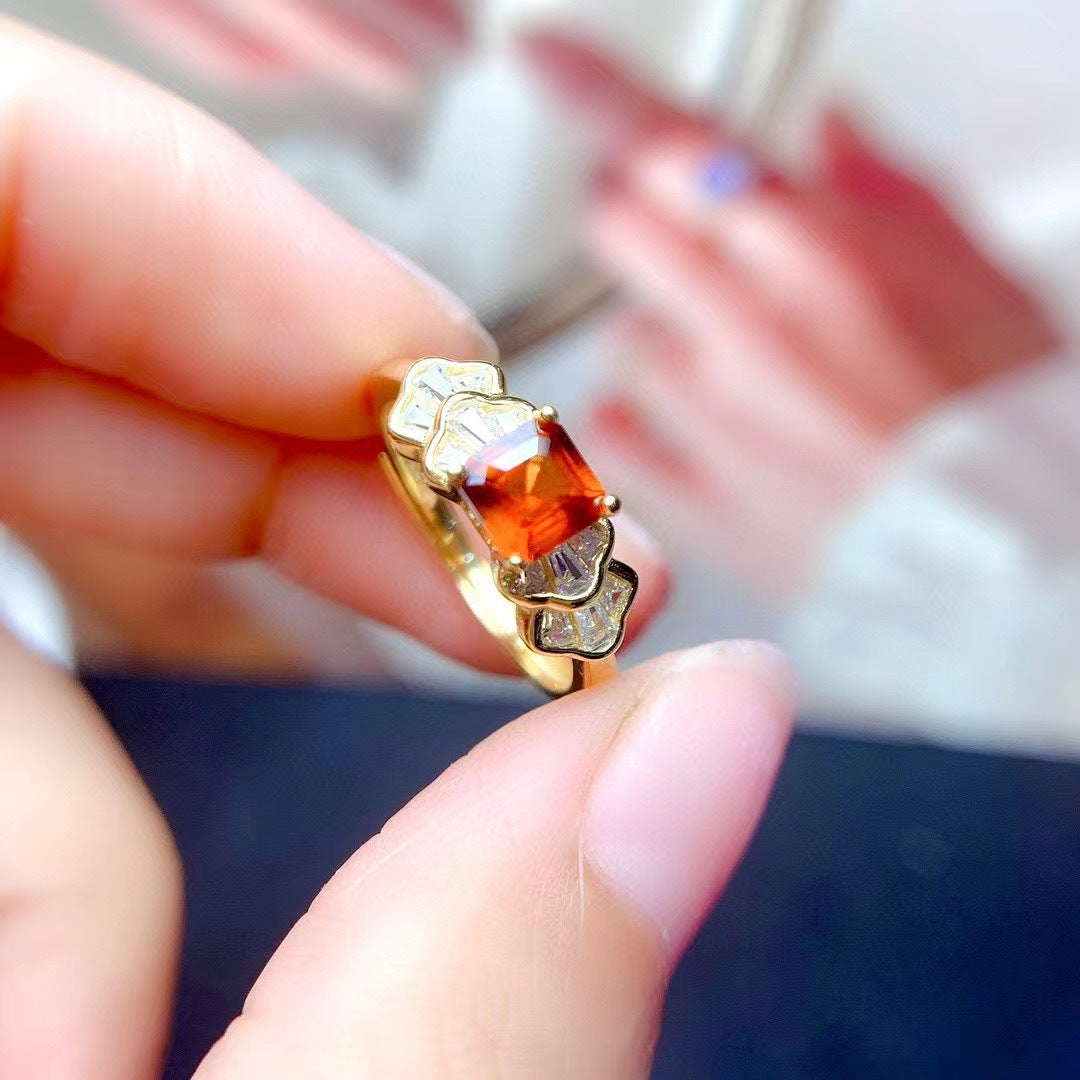 925 Silver Garnet Ring