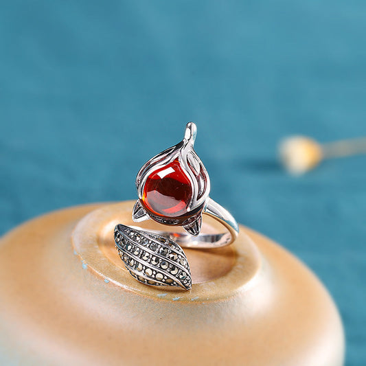 S925 Silver Pomegranate Red Fox Bracelet
