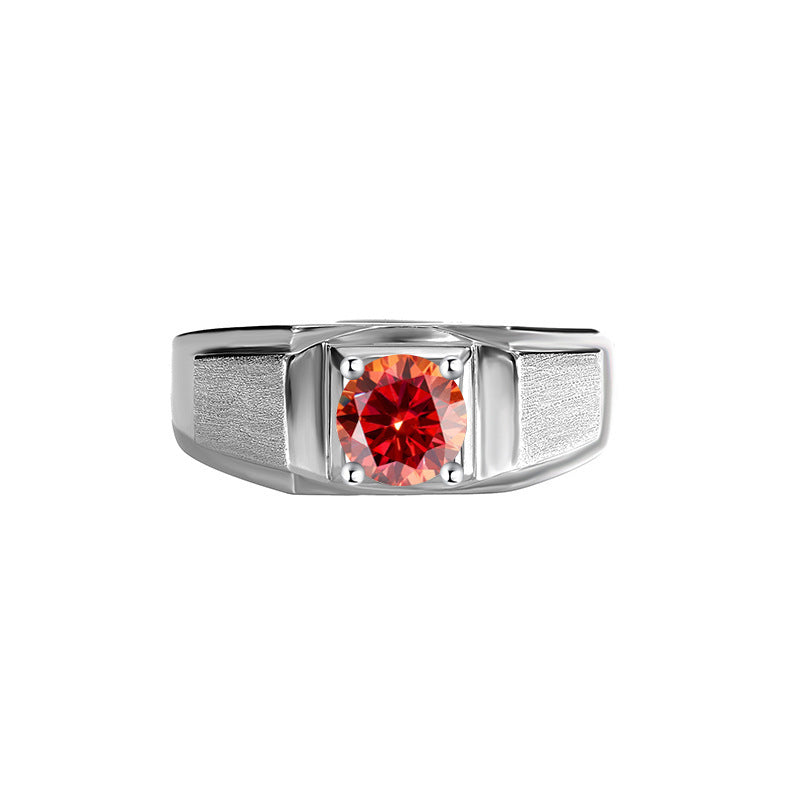 S925 Silver Moissanite Men’s Ring