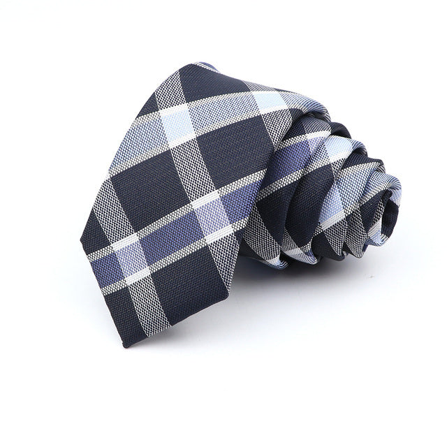 6cm Slim Polyester Plaid Tie