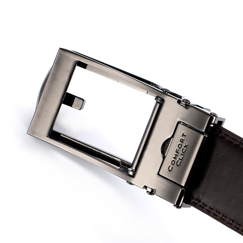 Two-layer Cowhide Automatic Buckle Men's Belt