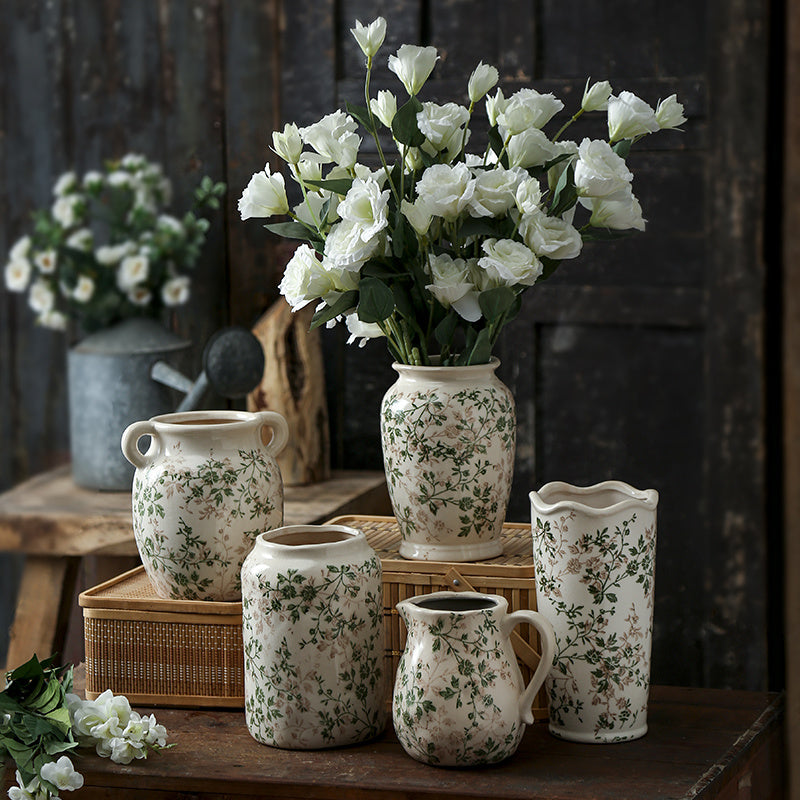 Retro Green Ceramic Vase