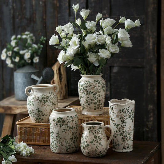 Retro Green Ceramic Vase