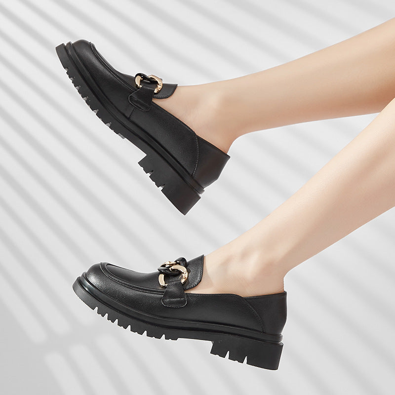 Casual One-Leg Leather Shoes