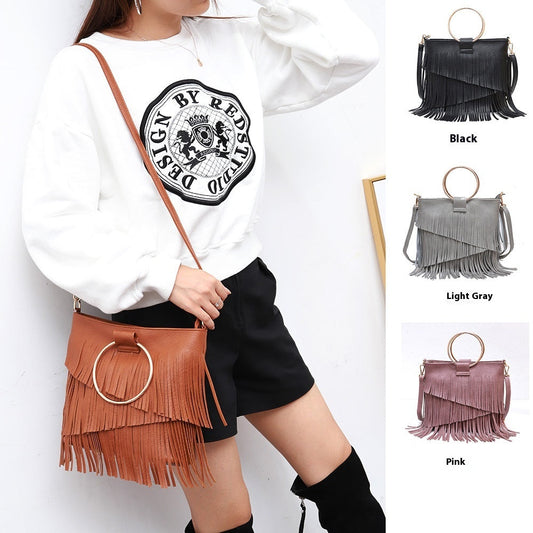 Iron Portable Irregular Tassel Bag