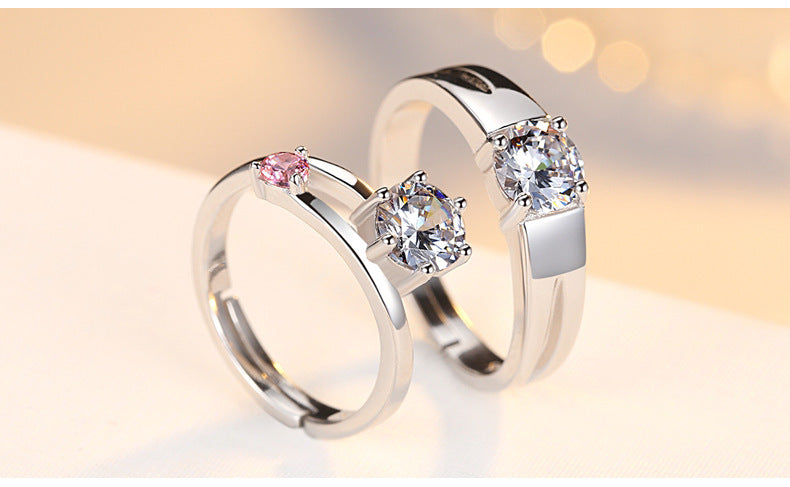 S925 Sterling Silver Fashion Couple Ring