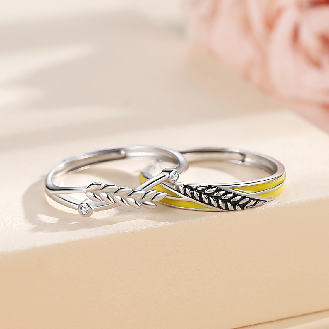 S925 Silver Happy Couple Ring
