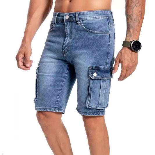 Men's Stretch Multi-pocket 5-Point Jeans