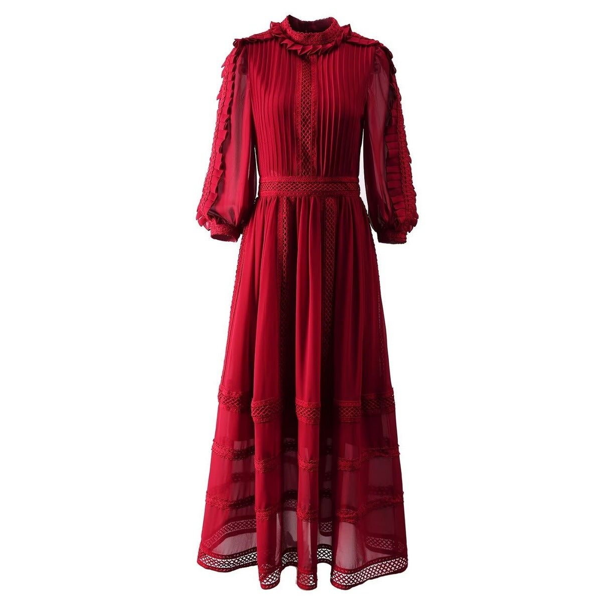 Pleated Patchwork Dress