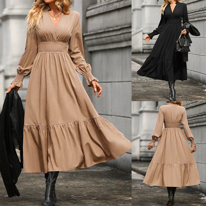 Elegant Lantern Sleeve Dress