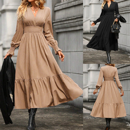 Elegant Lantern Sleeve Dress