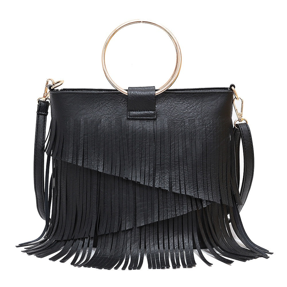 Iron Portable Irregular Tassel Bag