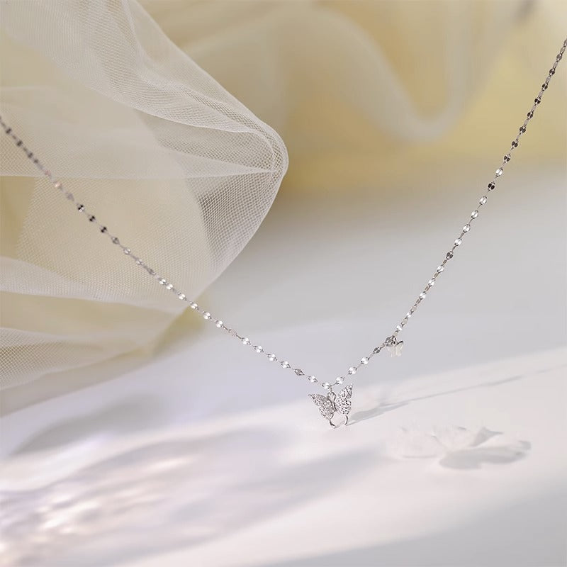 S925 Silver Butterfly Necklace – Elegant & Minimalist