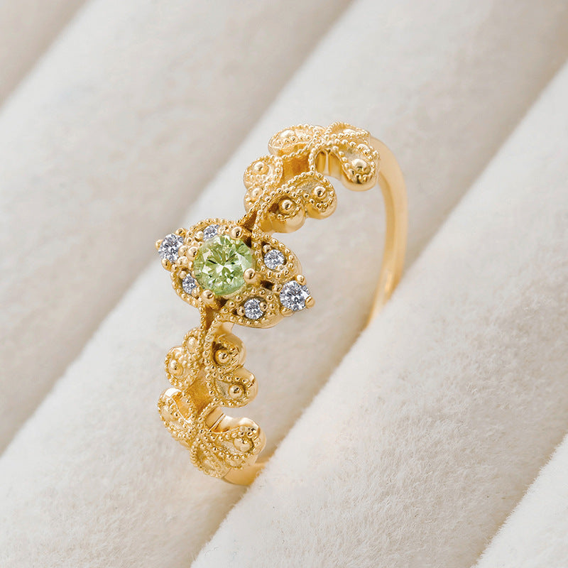 Fashion Retro Lace Olivine Ring