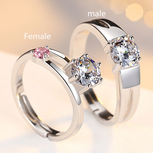 S925 Sterling Silver Fashion Couple Ring