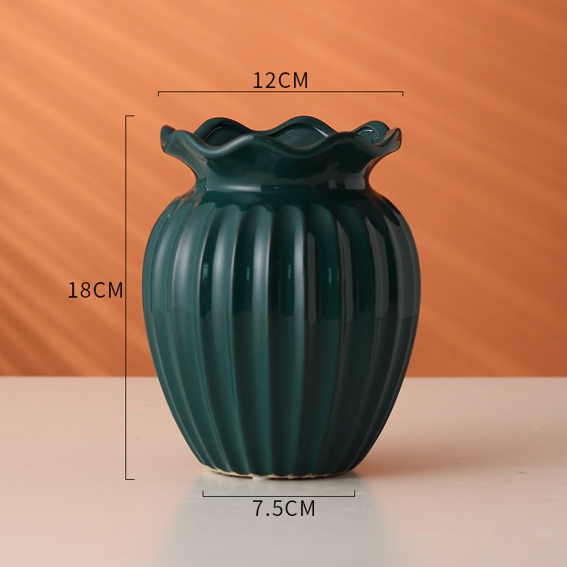 Gold Lotus Leaf Ceramic Vase