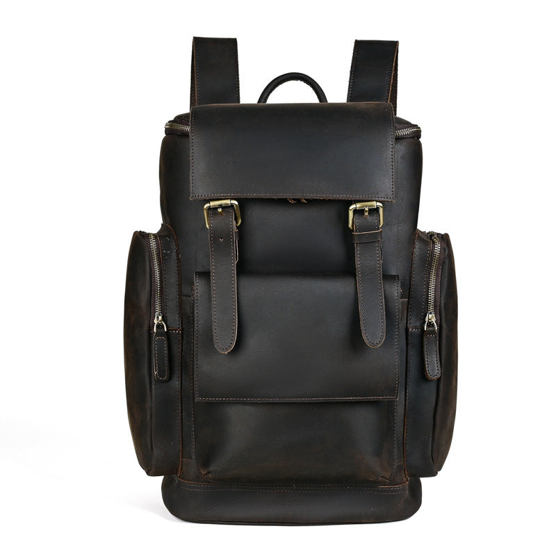 Crazy Horse Leather Men's Backpack