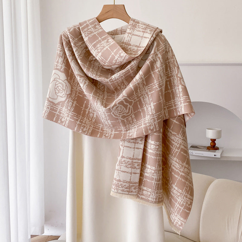 Elegant Camellia Tassel Shawl