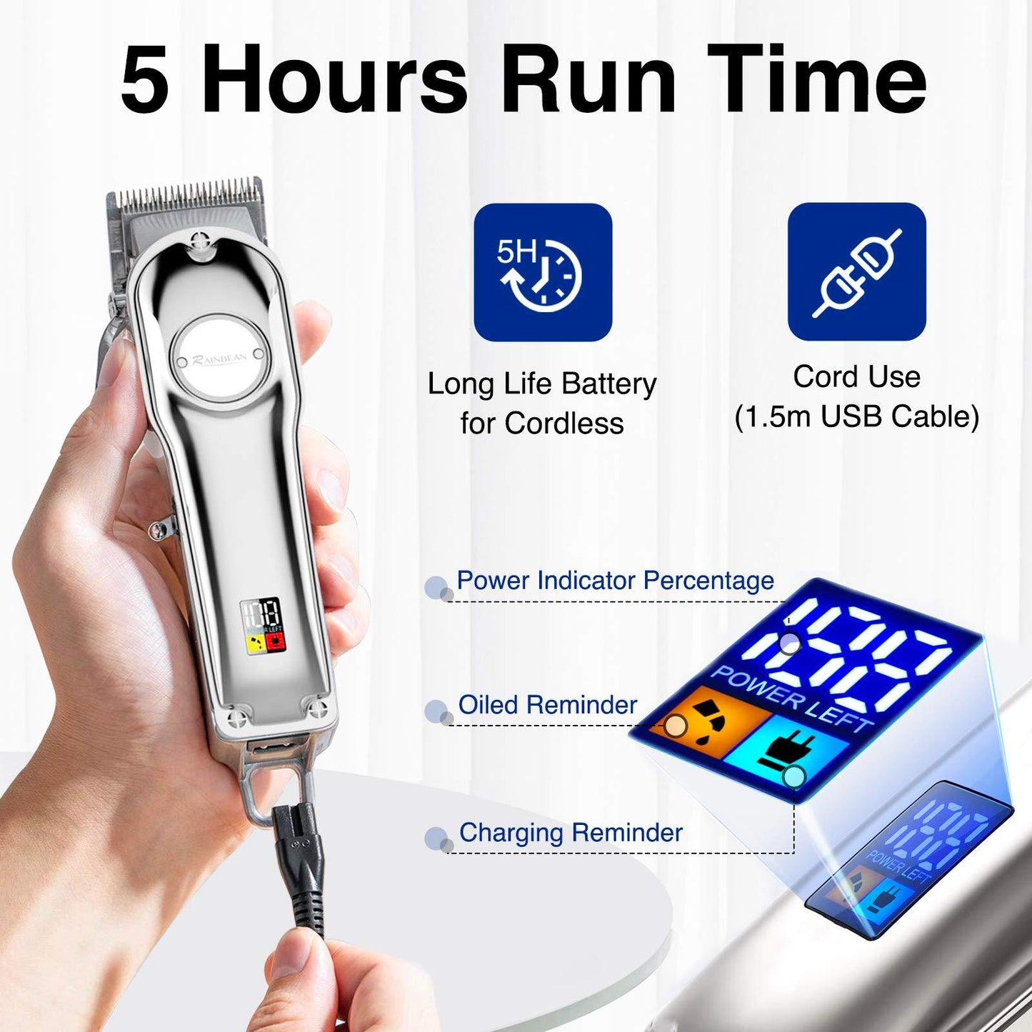 Men’s 3-in-1 Waterproof Cordless Trimmer